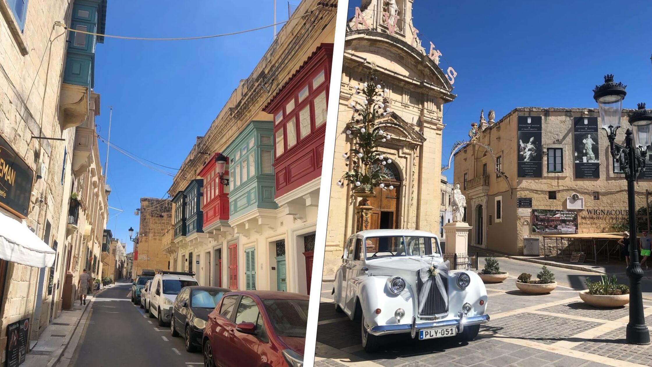 Überall auf Malta, wie hier in Rabat, findet man wunderschöne, typisch bunte Balkone, die wohl ein Erbe der arabischen Epoche sind (870-1090). Sie dienten als geschützte Logenplätze, von denen sich, hinter Vorhängen, das Stadt- und Straßenleben beobachten ließ. Sie waren dazu bestimmt, Frauen vor neugierigen Blicken zu bewahren, ihnen aber den Blick auf die Straße zu ermöglichen.