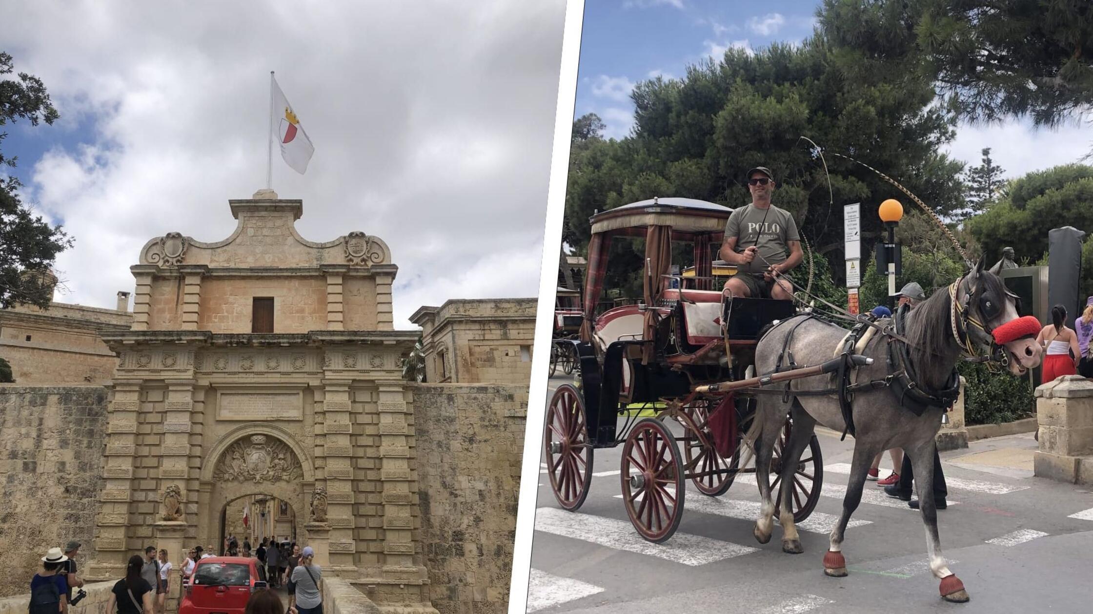 Mdina ist die ehemalige Hauptstadt von Malta, versprüht mittelalterlichen Charme und wird auch "die stille Stadt" genannt. Früher war sie bedeutend, heute ist es ein kleines Dorf mit nur etwa 400 Einwohnern. Kein Autoverkehr stört die Zeitreise in die eindrucksvolle majestätische Geschichte, stattdessen sind Touristen hier zu Fuß oder mit Pferdekutsche unterwegs.
