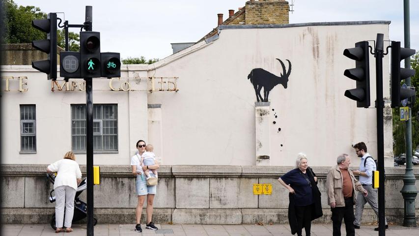 Manch ein Banksy-Fan sah in dem Steinbock ein Symbol für die rechtsextremistischen Ausschreitungen im Land. Manch ein Banksy-Fan sah in dem Steinbock ein Symbol für die rechtsextremistischen Ausschreitungen im Land.