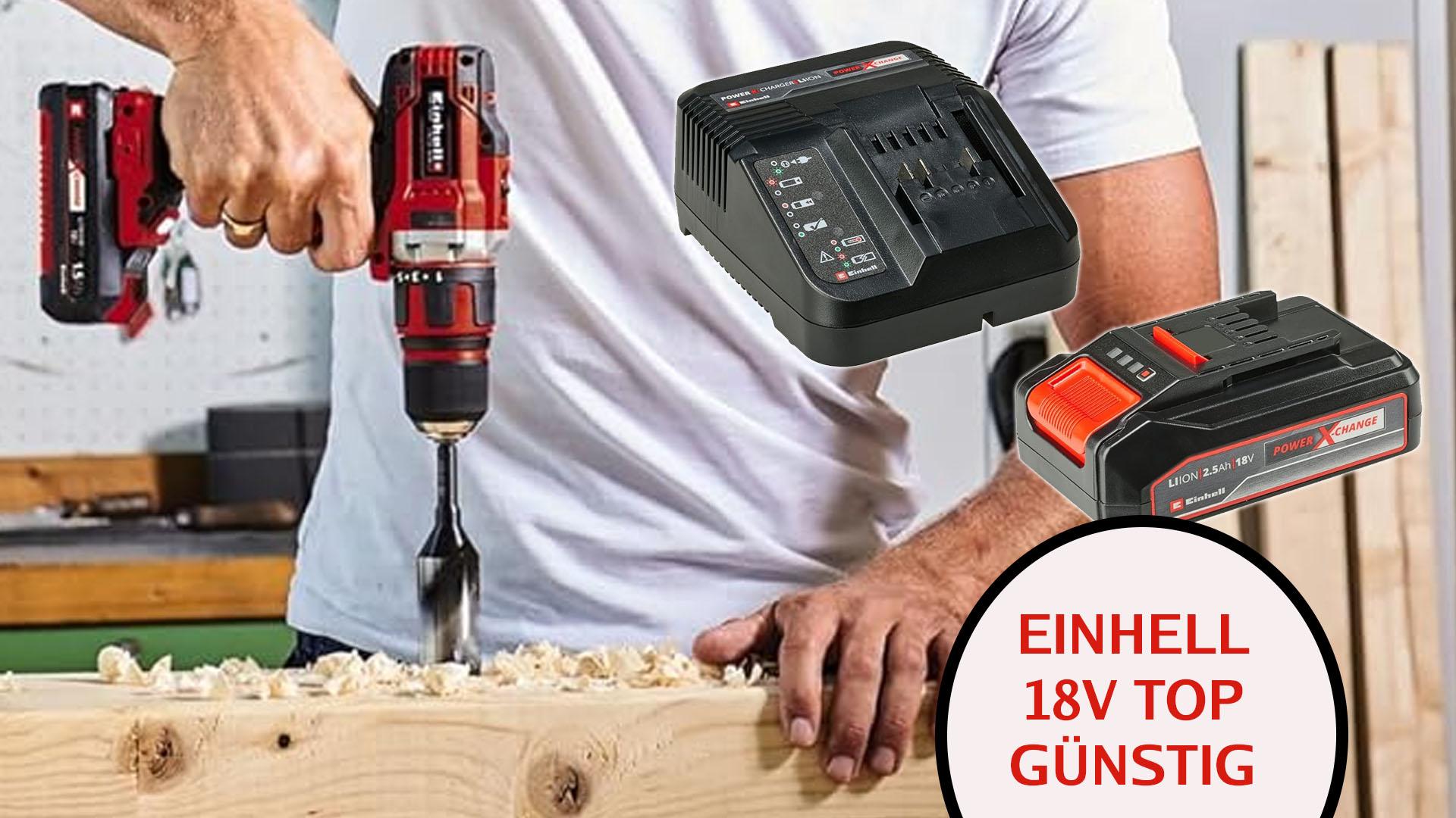 Ganz im Ernst! Nur 19 Euro f&uuml;r Einhell 18V-Akku-Set inkl. Ladger&auml;t - und Bohrschrauber nie g&uuml;nstiger