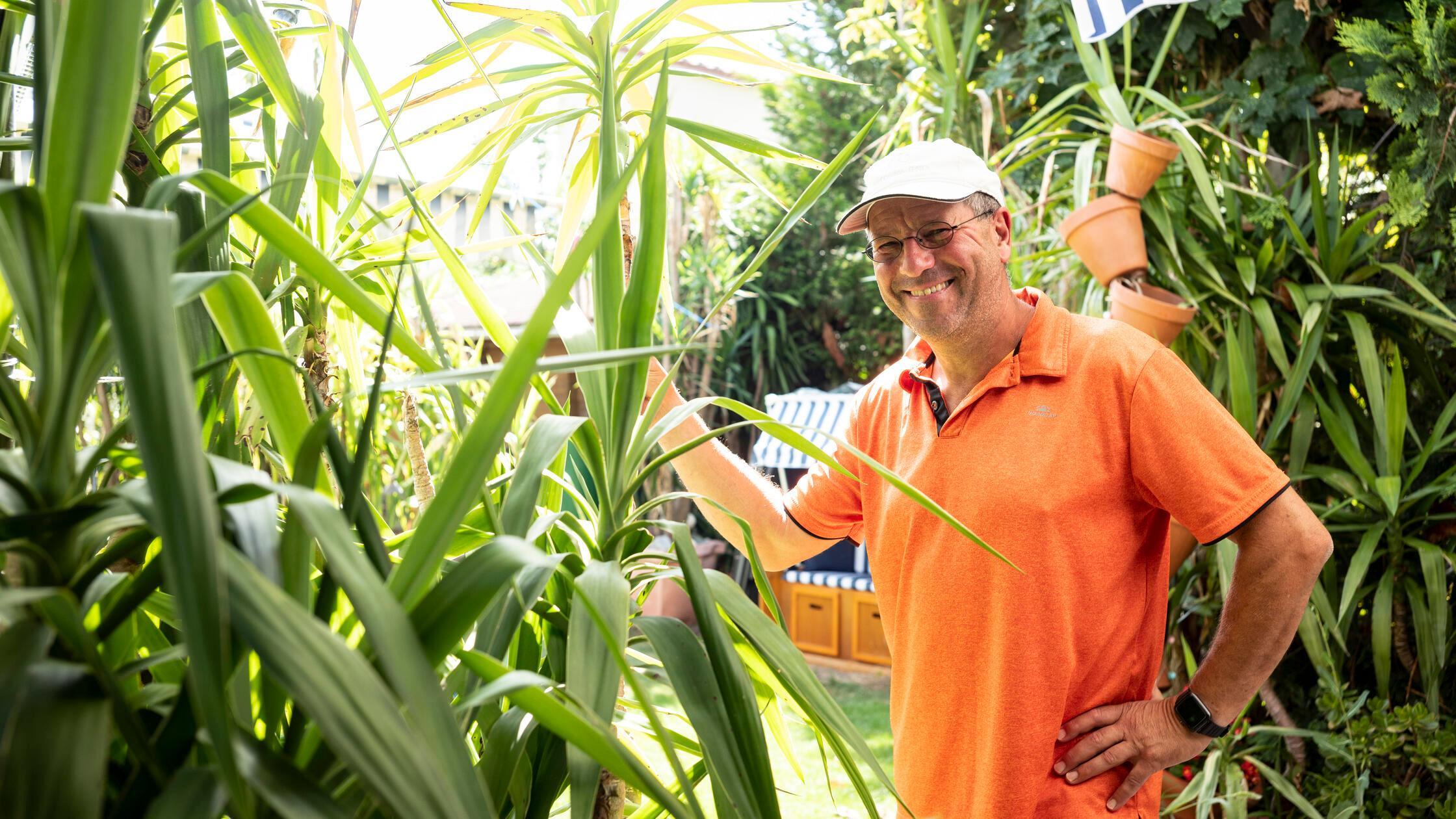 250 Yucca-Palmen: Wie Andreas Huber tropisches Flair in seinen Garten in Erlangen bringt