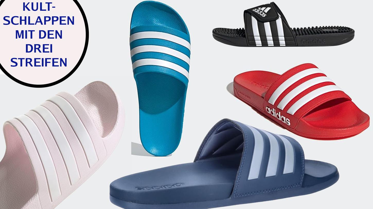 Die Adilette gibt es inzwischen in vielen Ausführungen und Farben - bei Amazon teils stark rabattiert. Die Adilette gibt es inzwischen in vielen Ausführungen und Farben - bei Amazon teils stark rabattiert.