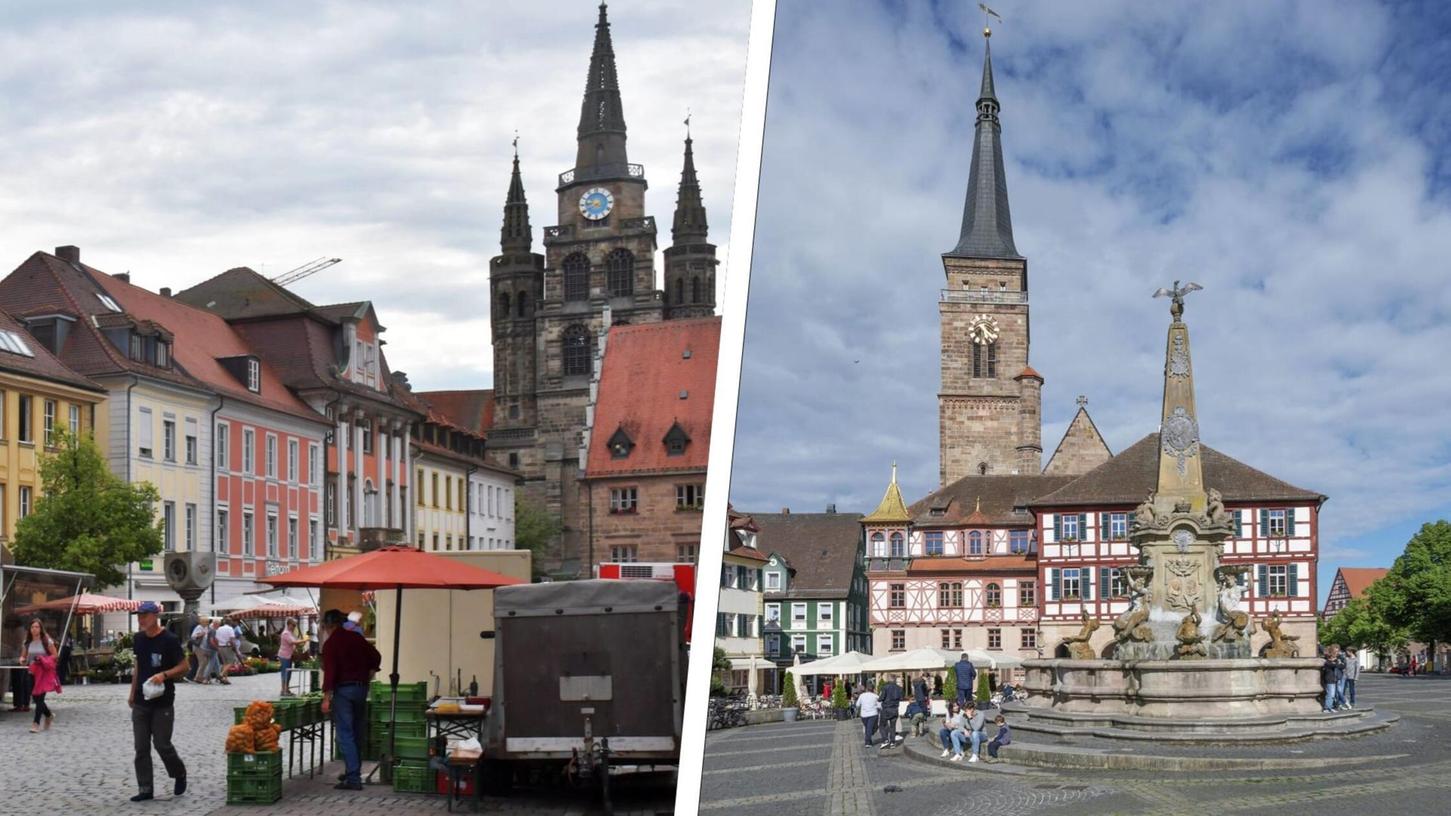 Ansbach (links) und Schwabach (rechts) stehen im Entwicklungsranking an genau unterschiedlichen Enden. Ansbach (links) und Schwabach (rechts) stehen im Entwicklungsranking an genau unterschiedlichen Enden.