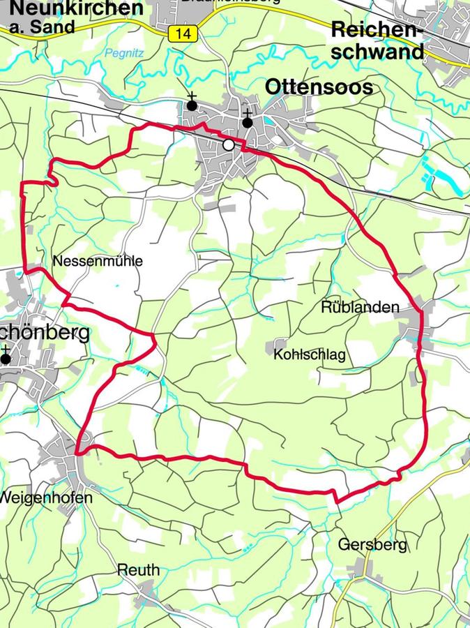 190 Höhenmeter werden bei diesem Rundweg absolviert. 190 Höhenmeter werden bei diesem Rundweg absolviert.