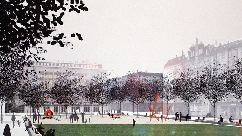 Nach über hundert Jahren als Zentrum der Südstadt war beim Aufseßplatz eine Sanierung fällig. Hier ist bereits eine erste Vision zu sehen.