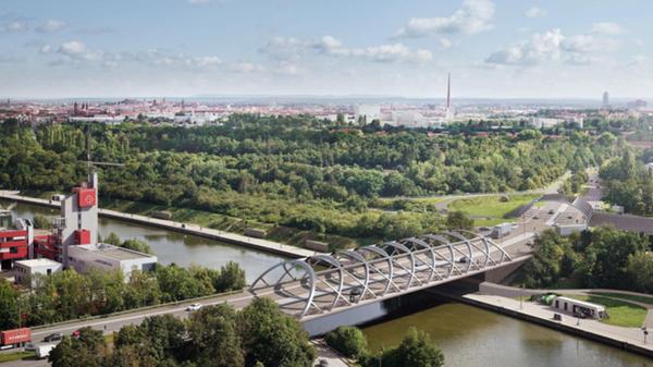 Visualisierung der künftigen Hafenbrücken