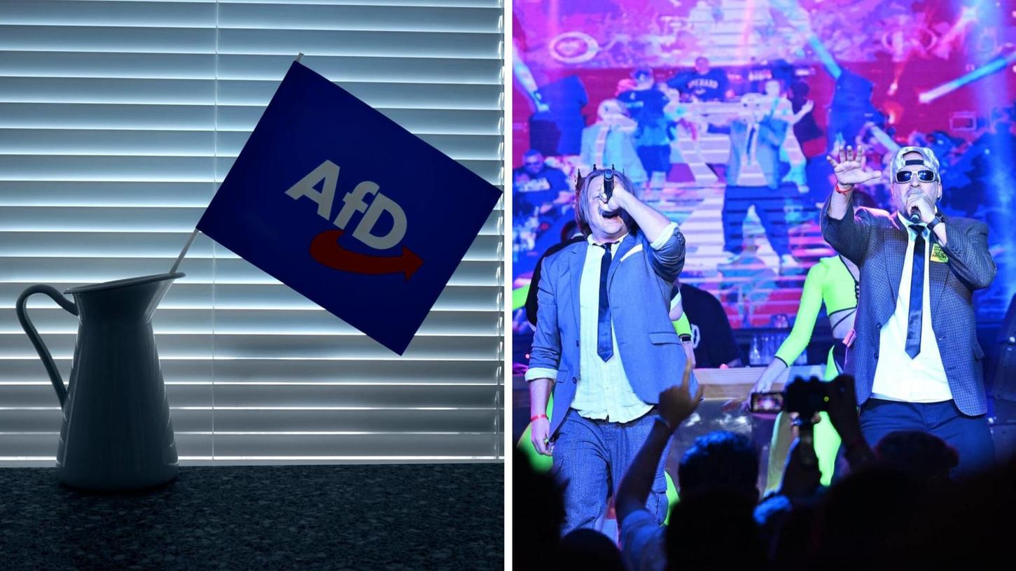 Die AfD darf einen umgedichteten Song der Rapper "Die Atzen" nicht mehr spielen. Die AfD darf einen umgedichteten Song der Rapper "Die Atzen" nicht mehr spielen.