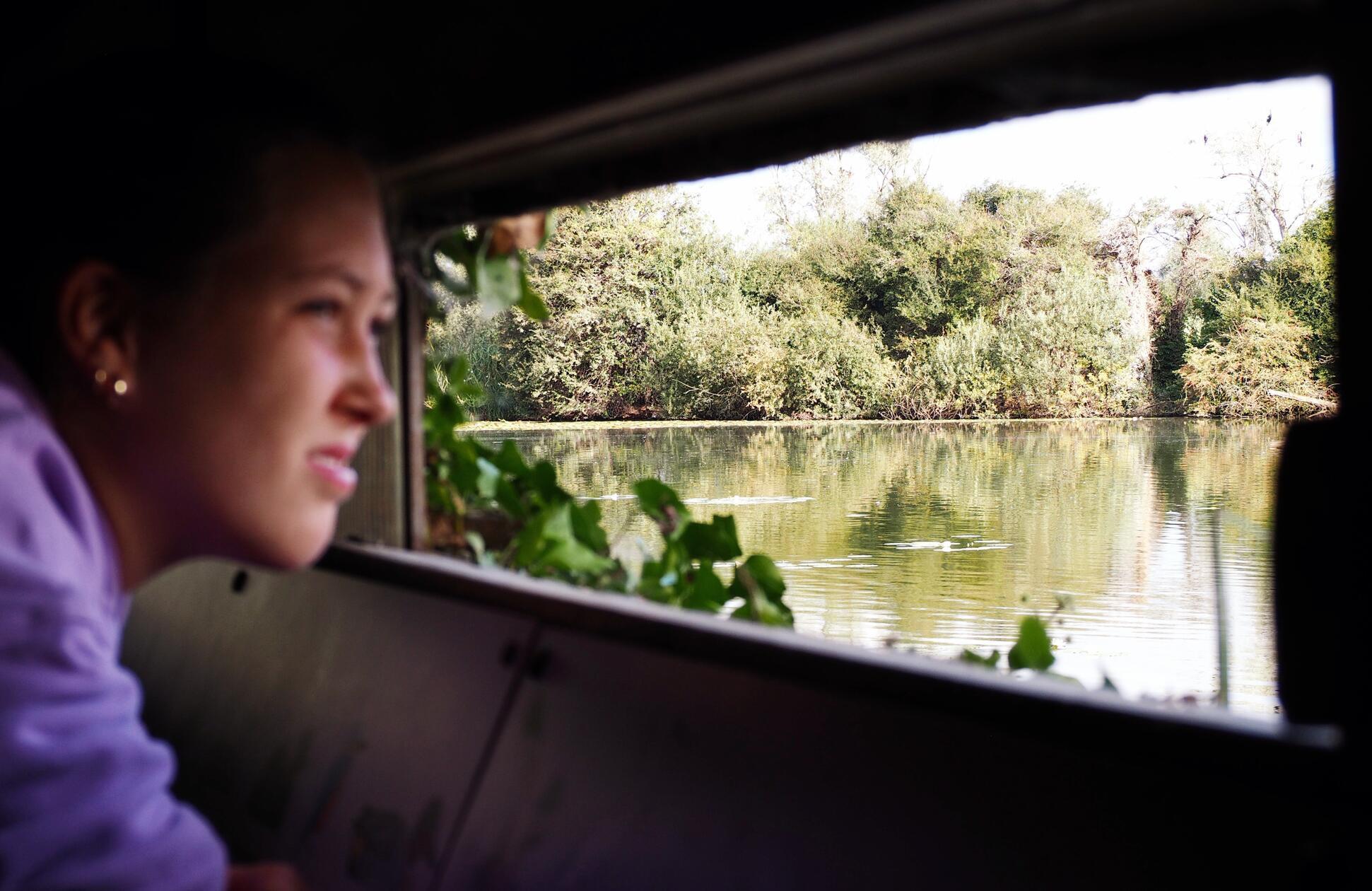 Vogelbeobachtung im riesigen Marschland bei Saint-Omer im Hinterland.