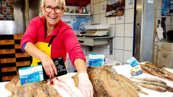 Auf dem Fischmarkt von Boulogne-sur-mer.