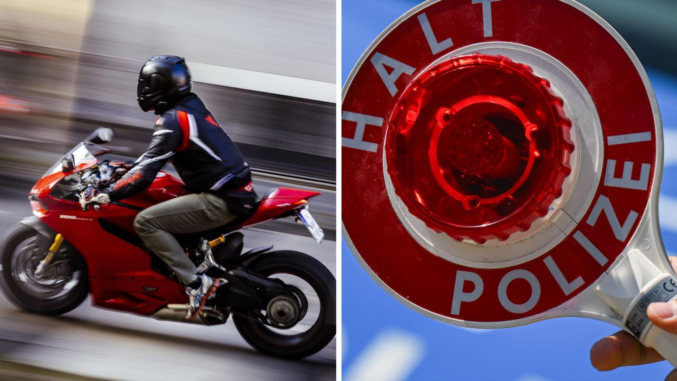 Fast 100 km/h zu schnell in der Probezeit Polizei stellt jungen MotorradRowdy in Coburg