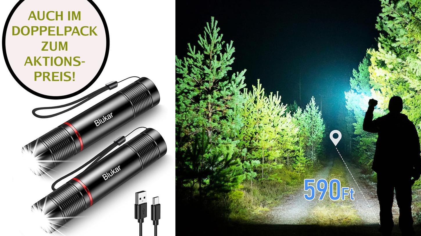 Die LED-Taschenlampe wiegt nur 85 Gramm. Die LED-Taschenlampe wiegt nur 85 Gramm.