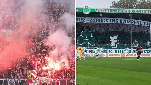 Die aktuellste Ausgabe des Frankenderbys hatte nicht nur sportlich einiges zu bieten. Die Anhänger beider Vereine überzeugten auch auf den Rängen des Ronhof mit guter Stimmung und aufwändig vorbereiteten Choreografien.