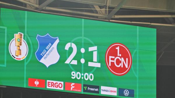 Ein ernüchterndes Ende für den Club: Die Sinsheimer retten das 2:1 gegen einen in der Schlussphase weitestgehend harmlosen FCN über die Zeit.