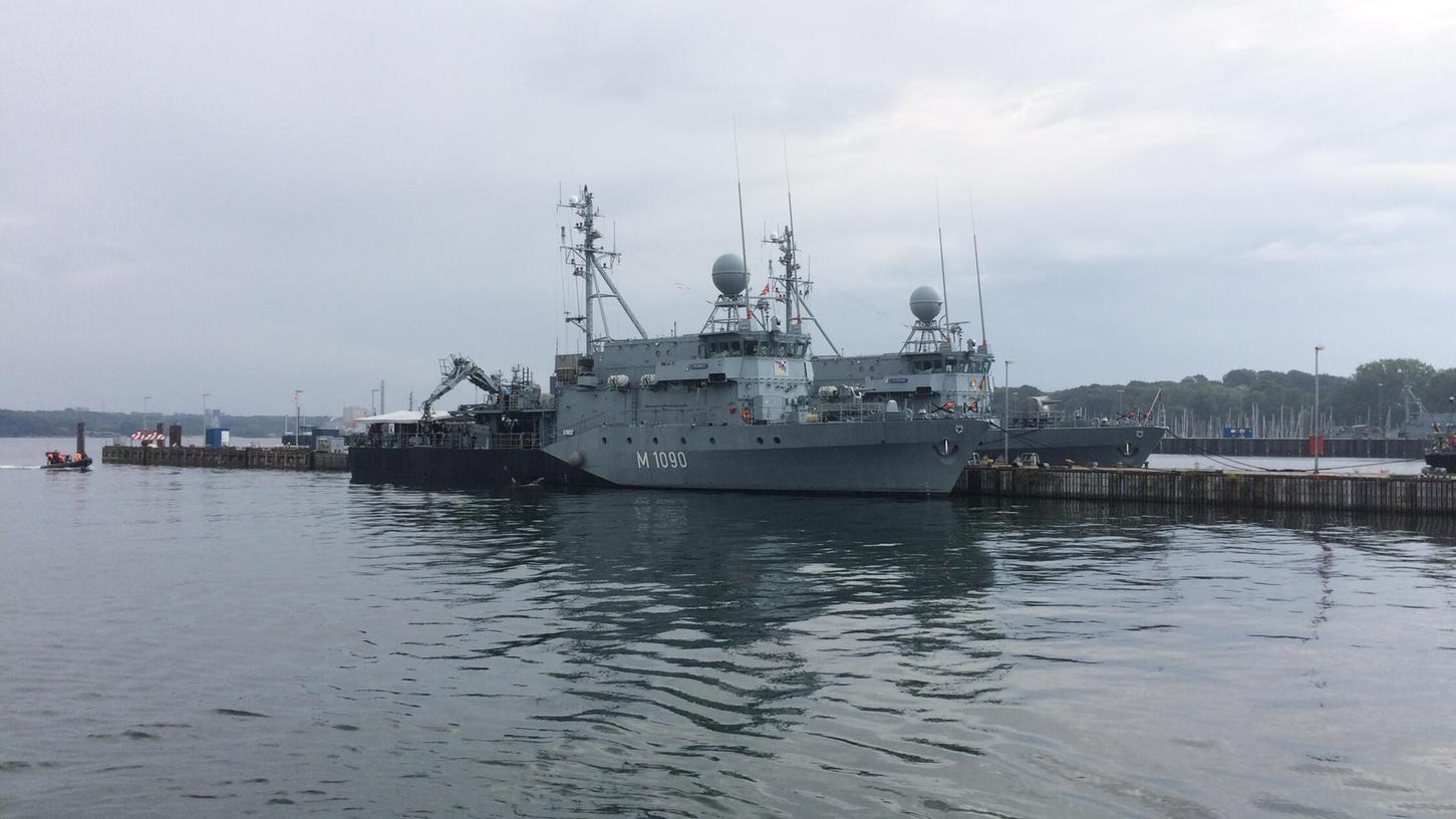 Die "Pegnitz" am Kai in Kiel. Dort ist das Patenboot bald wieder anzutreffen. Die "Pegnitz" am Kai in Kiel. Dort ist das Patenboot bald wieder anzutreffen.