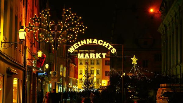 Weihnachtsmarkt in Ansbach, Eingang zum Weihnachts