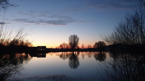 Abendstimmung am Baggersee in Happurg.