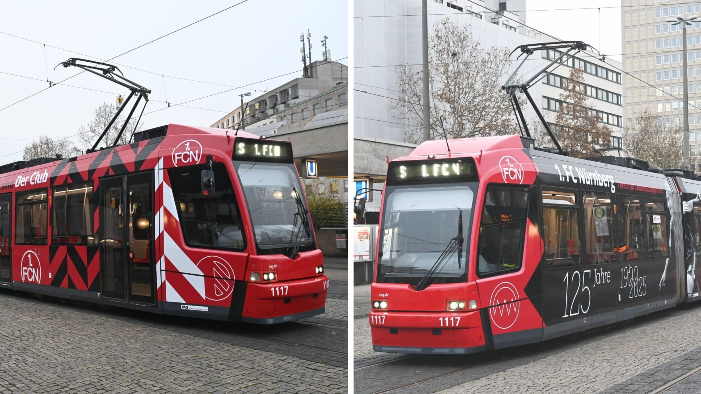 Straßenbahn im FCN-Style: Diese Straßenbahn fährt ab heute in Nürnberg