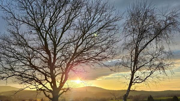 Abendstimmung in Hersbruck, fotografiert in Richtung Reichenschwand.