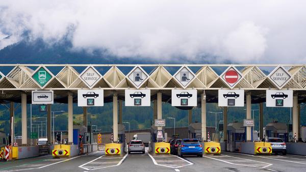 Austria - July 1, 2024: The route toll at the Bren