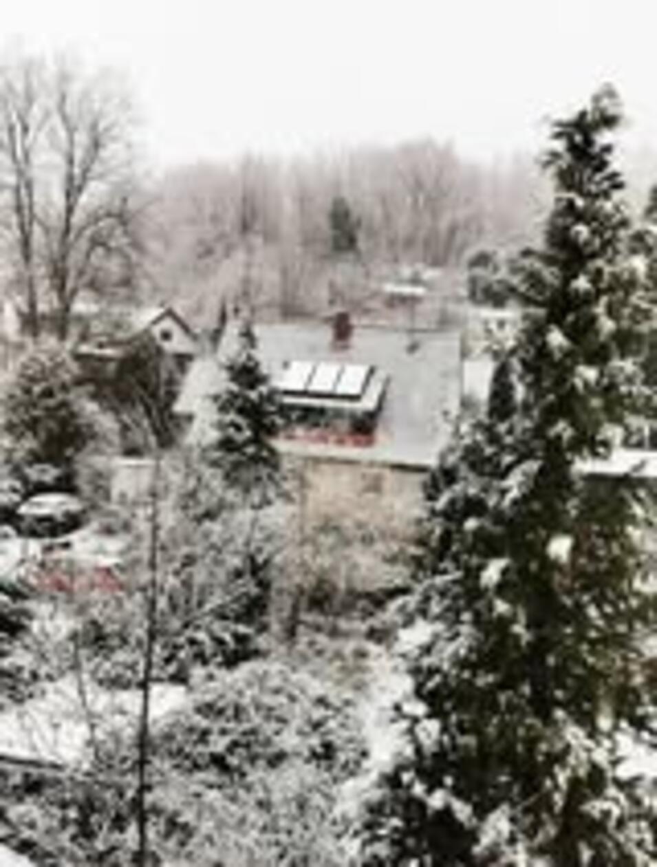 Auch hier berieselte der Schnee die fränkische Landschaft.