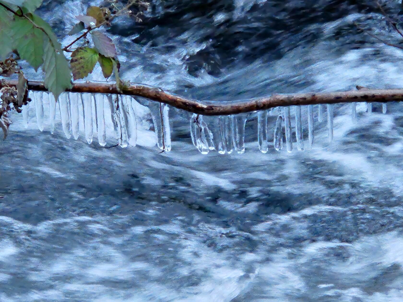 "Eiszapfen wie Orgelpfeifen am Happurger Bach", beschreibt unsere Leserfotografin ihr Foto.