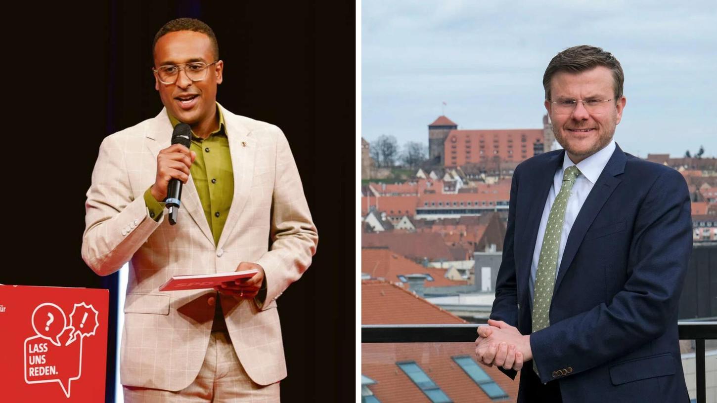 Links: Nasser Ahmed, rechts: Oberbürgermeister Marcus König. Links: Nasser Ahmed, rechts: Oberbürgermeister Marcus König.