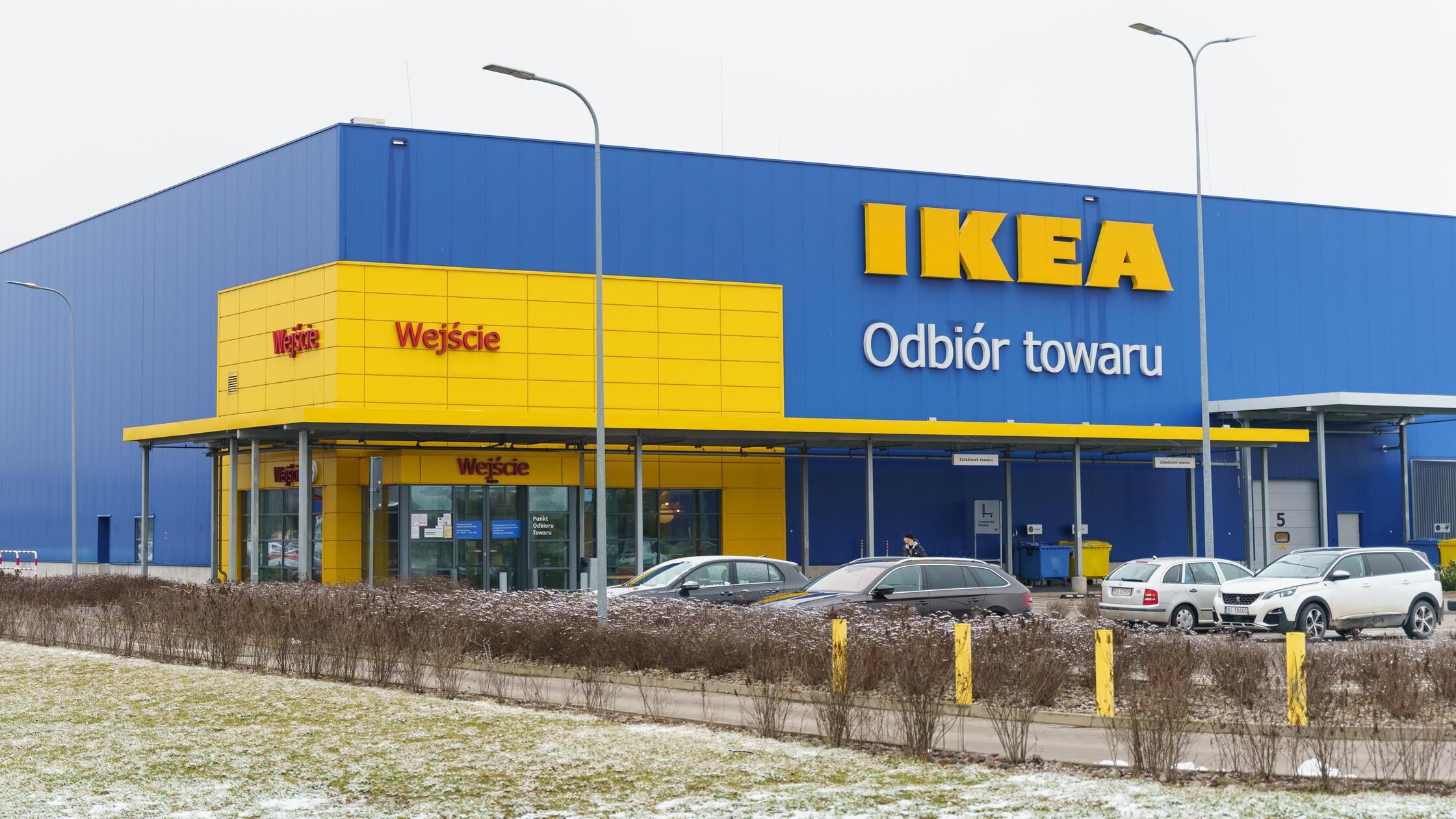 Poznan, Poland - January 25, 2023: Blue and yellow