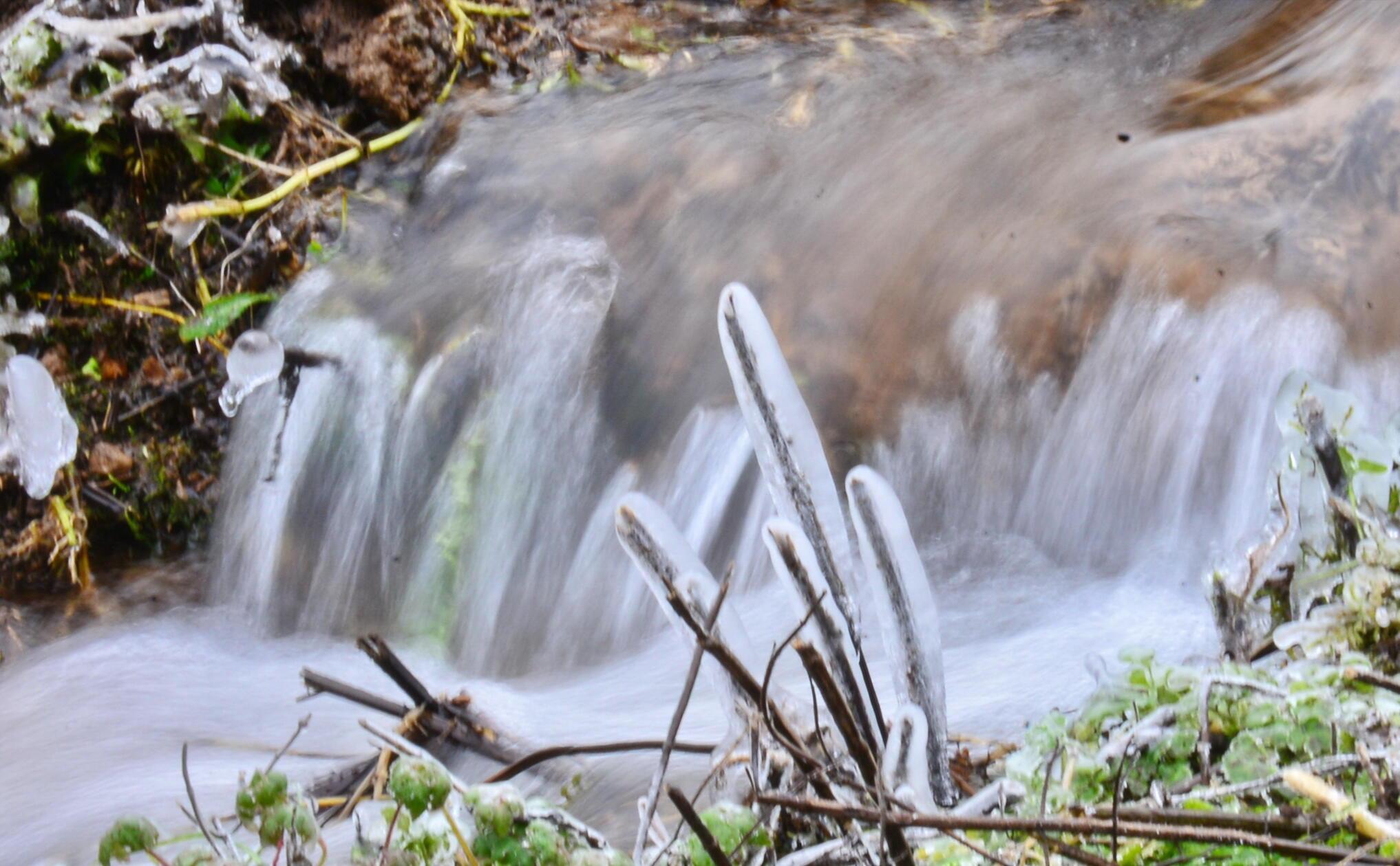 Bei frostigen Temperaturen unterwegs bei der Harnbachmühle.