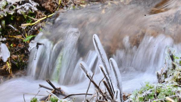 Bei frostigen Temperaturen unterwegs bei der Harnbachmühle.