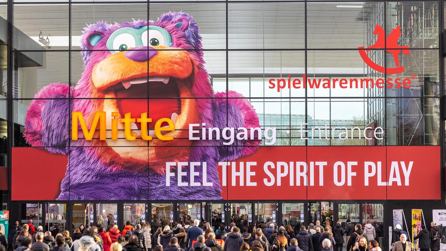 Der Eingang zur Spielwarenmesse 2024. Der Eingang zur Spielwarenmesse 2024.