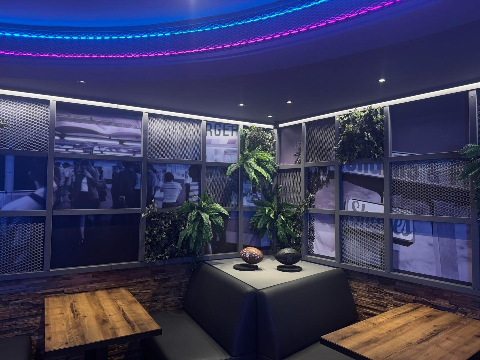 Das Motiv "Football" zieht sich auch im Untergeschoss durch.