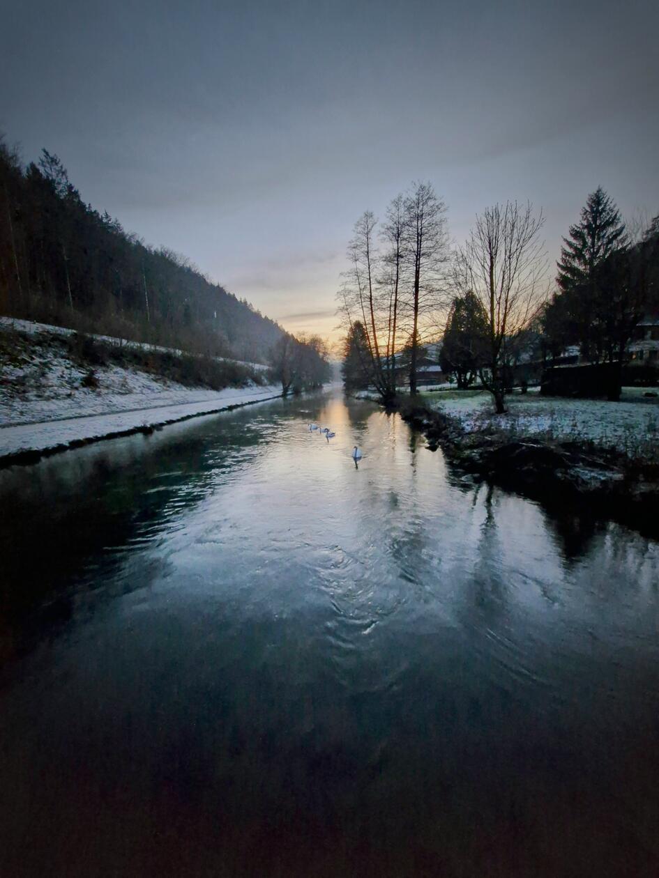 Winterstimmung an der Pegnitz bei Rupprechtstegen.