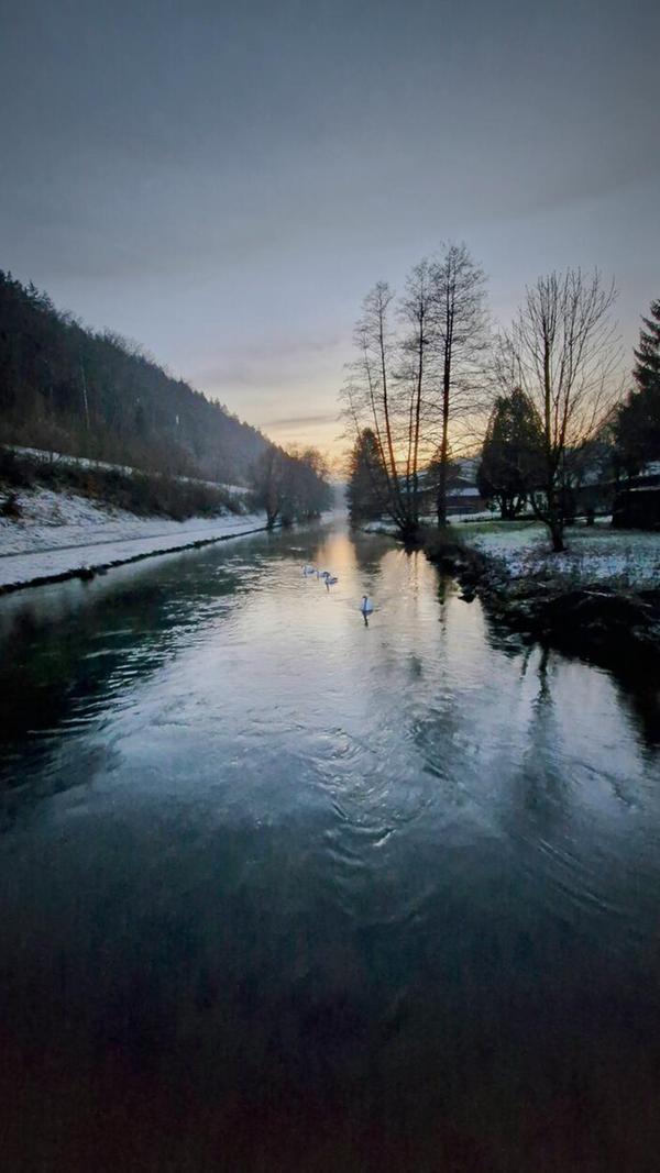 Winterstimmung an der Pegnitz bei Rupprechtstegen.