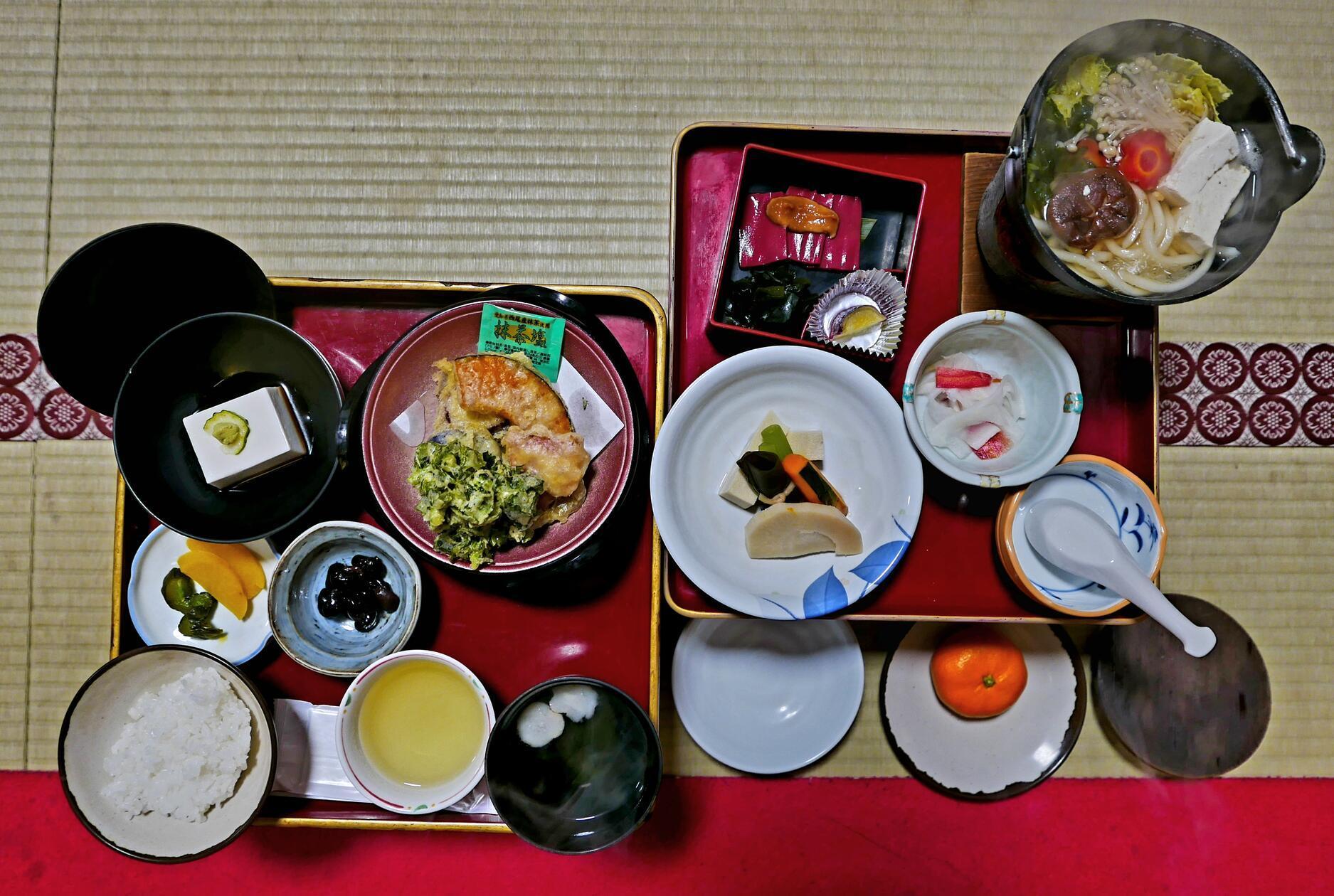 Dieses vegetarische Menü servieren die Mönche in Koyasan.