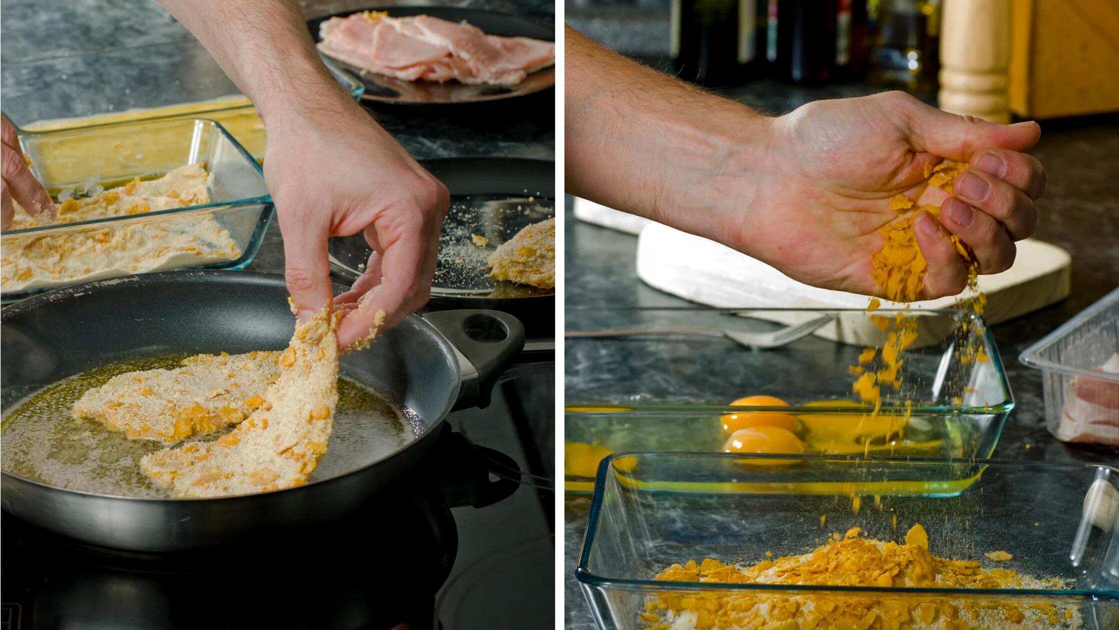 Rezept für Schnitzel mit Cornflakes-Panade: Super einfach und lecker
