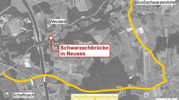 241204 Neuses Schwarzachbrücke Umleitung