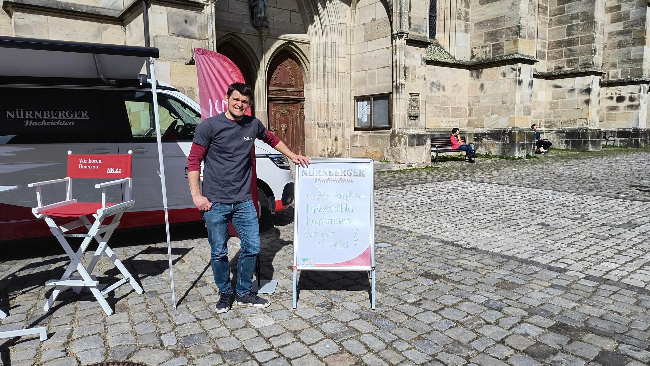 Auch der NN-Westmittelfranken-Reporter Stefan Blank war mit nach Dinkelsbühl gekommen, um mit Bürgerinnen und Bürgern sowie den eingeladenen Expertinnen und Experten zu sprechen.