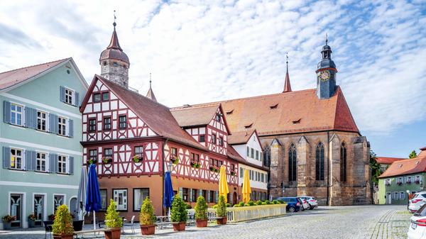Market place of Feuchtwangen, Bavaria, Germany