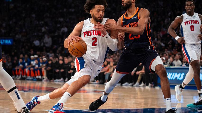 Cade Cunningham hatte einen starken Abend im zweiten Spiel gegen die Knicks. Cade Cunningham hatte einen starken Abend im zweiten Spiel gegen die Knicks.