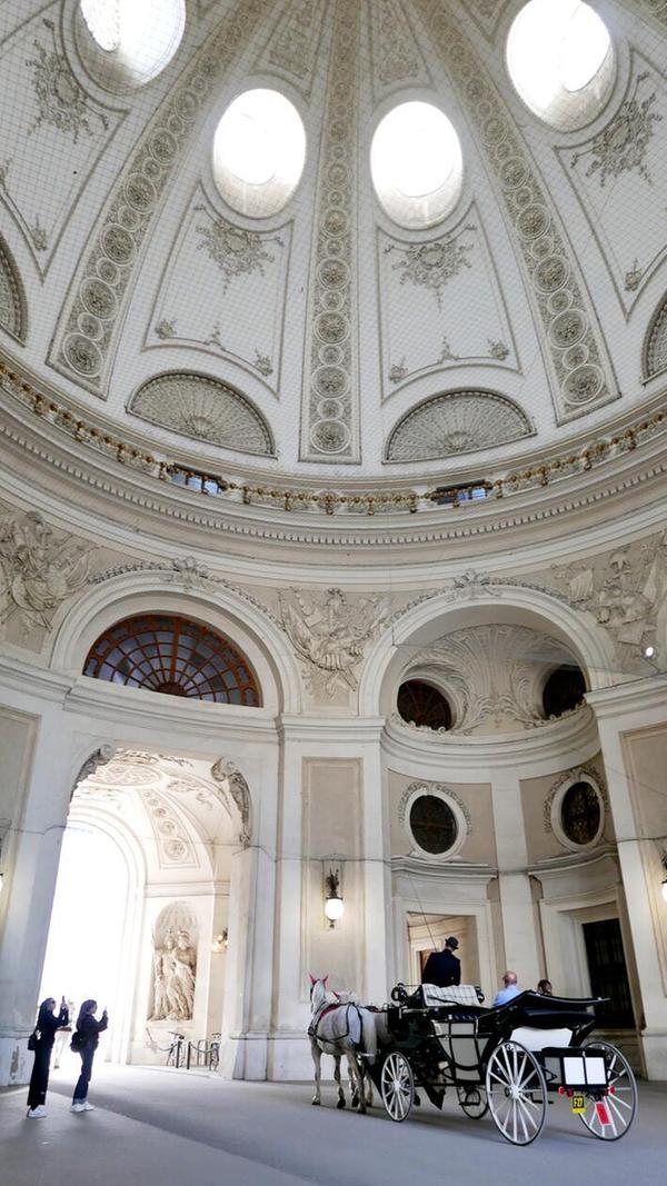 Prächtige Einfahrt in die Wiener Hofburg - natürlich mit dem Fiaker.