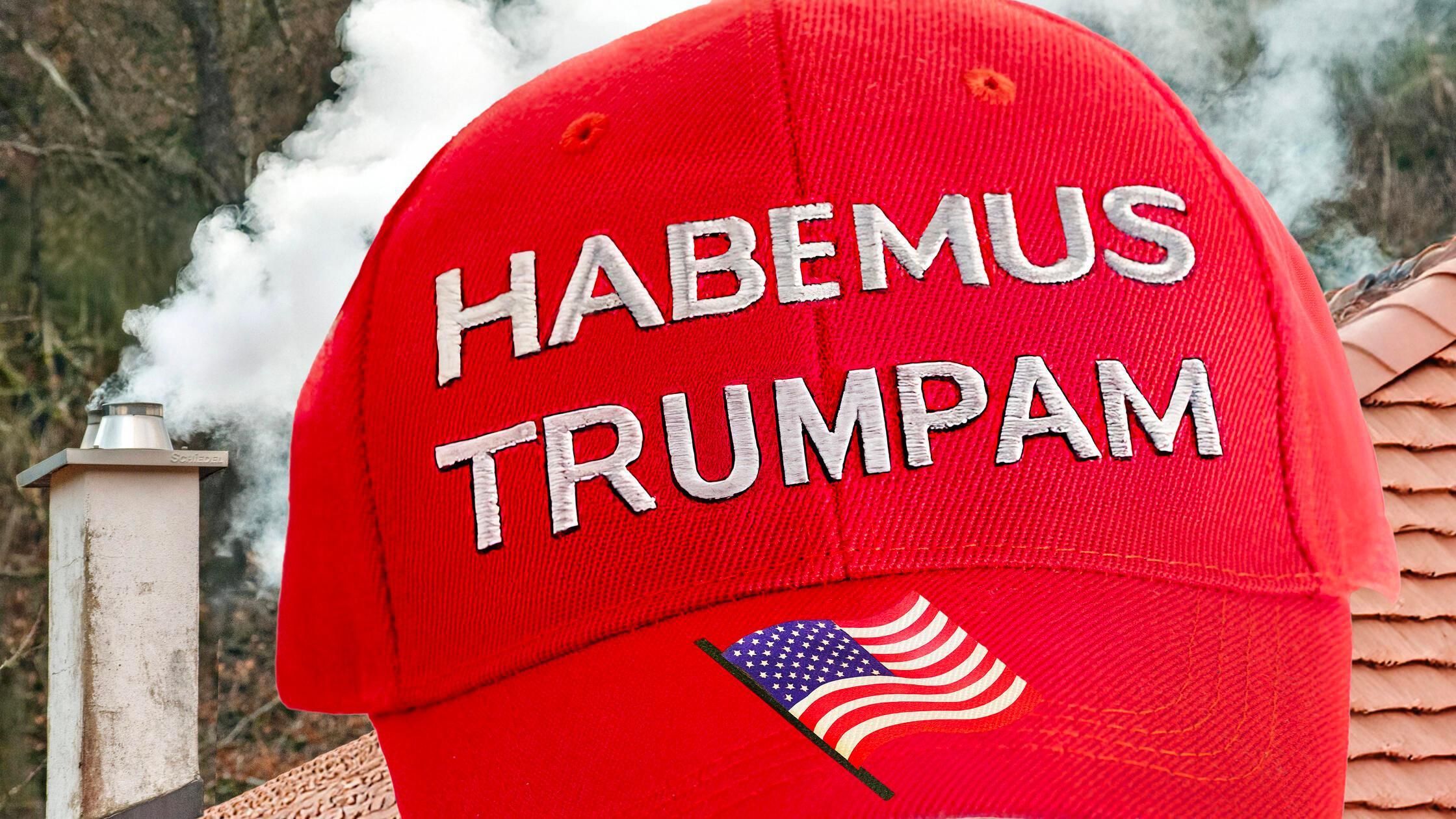 Habemus Trumpam, Trump als neuer Papst, weißer Rau