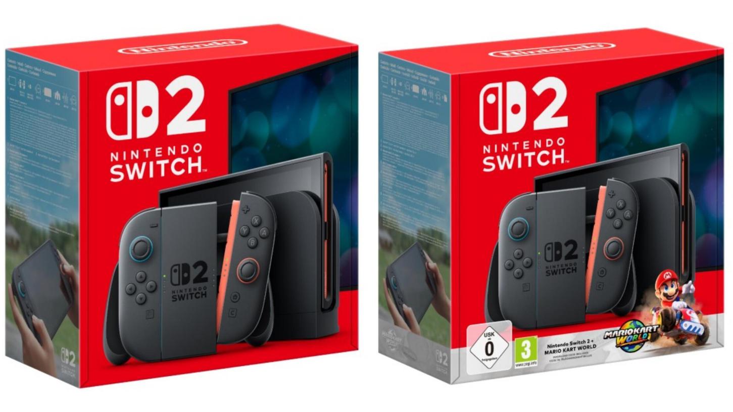 Zum Release erscheint die Switch 2 in zwei Bundles, eins davon mit Mario Kart World im Lieferumfang. Zum Release erscheint die Switch 2 in zwei Bundles, eins davon mit Mario Kart World im Lieferumfang.