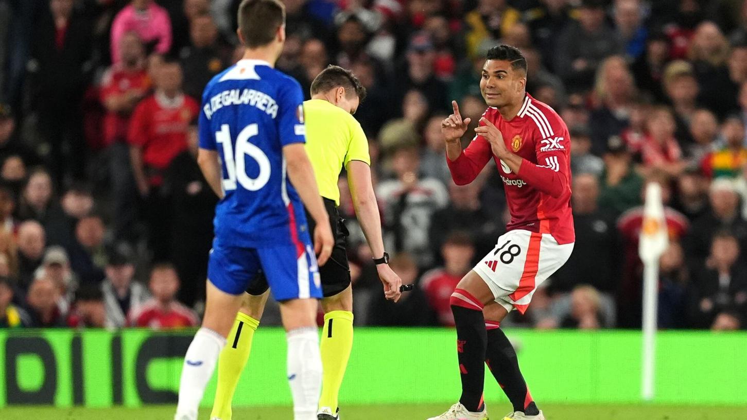 Casemiro (r) erzielte das 2:1 für Manchester United gegen Athletic Bilbao. Casemiro (r) erzielte das 2:1 für Manchester United gegen Athletic Bilbao.