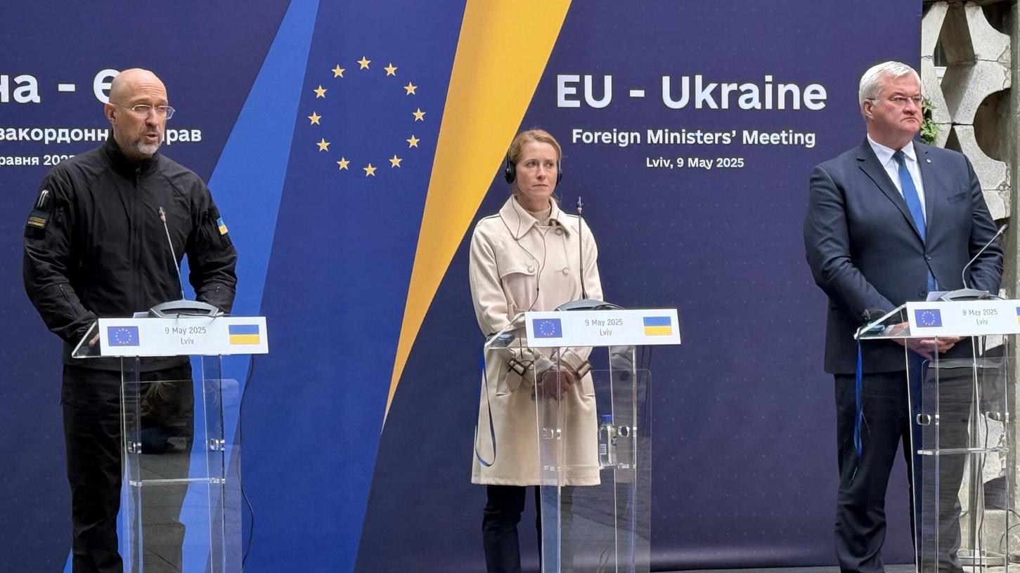 Die EU-Außenbeauftragte Kallas und die Außenminister der EU-Staaten kamen in Lwiw mit Vertretern der Ukraine zusammen. Die EU-Außenbeauftragte Kallas und die Außenminister der EU-Staaten kamen in Lwiw mit Vertretern der Ukraine zusammen.