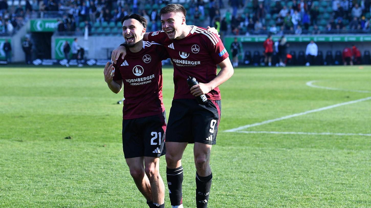 Berkay Yilmaz und Stefanos Tzimas beim 1:0 in Münster. Berkay Yilmaz und Stefanos Tzimas beim 1:0 in Münster.