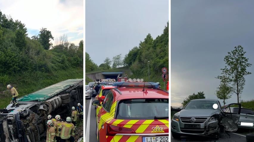 100 Retter und zwei Helis: Schwerer Unfall in Bayern - Trümmerfeld auf rund 100 Metern Strecke 100 Retter und zwei Helis: Schwerer Unfall in Bayern - Trümmerfeld auf rund 100 Metern Strecke