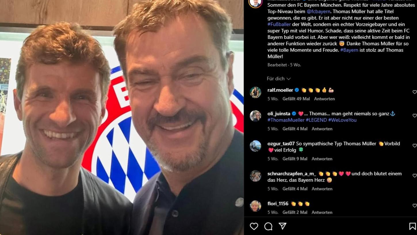 Markus Söder ist seit Jahren Fan von Thomas Müller. Markus Söder ist seit Jahren Fan von Thomas Müller.