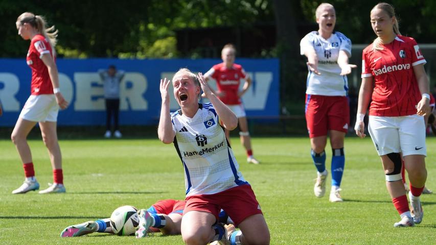 Hamburgs Sarah Stöckmann im Spiel gegen den SC Freiburg II. Hamburgs Sarah Stöckmann im Spiel gegen den SC Freiburg II.