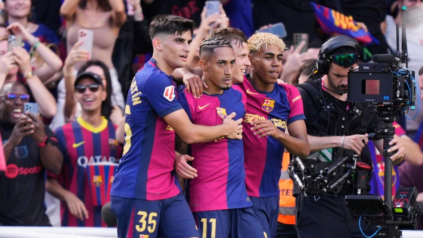 Dürfen wohl bald die Meisterschaft bejubeln: Die Spieler des FC Barcelona. Dürfen wohl bald die Meisterschaft bejubeln: Die Spieler des FC Barcelona.