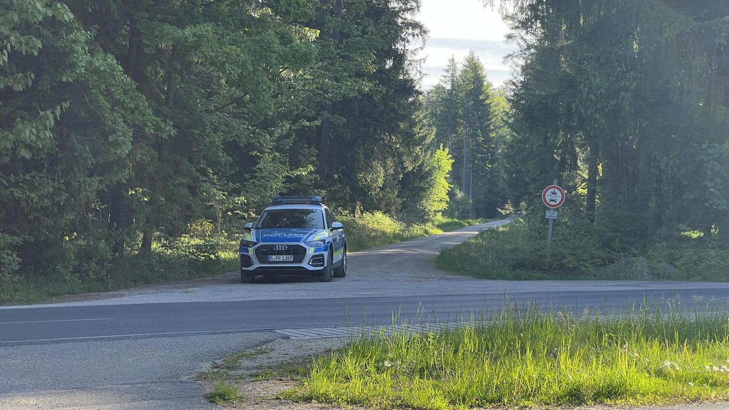 Mehrere Streifen sichern markante Punkte im Ort Pyrbaum. Mehrere Streifen sichern markante Punkte im Ort Pyrbaum.
